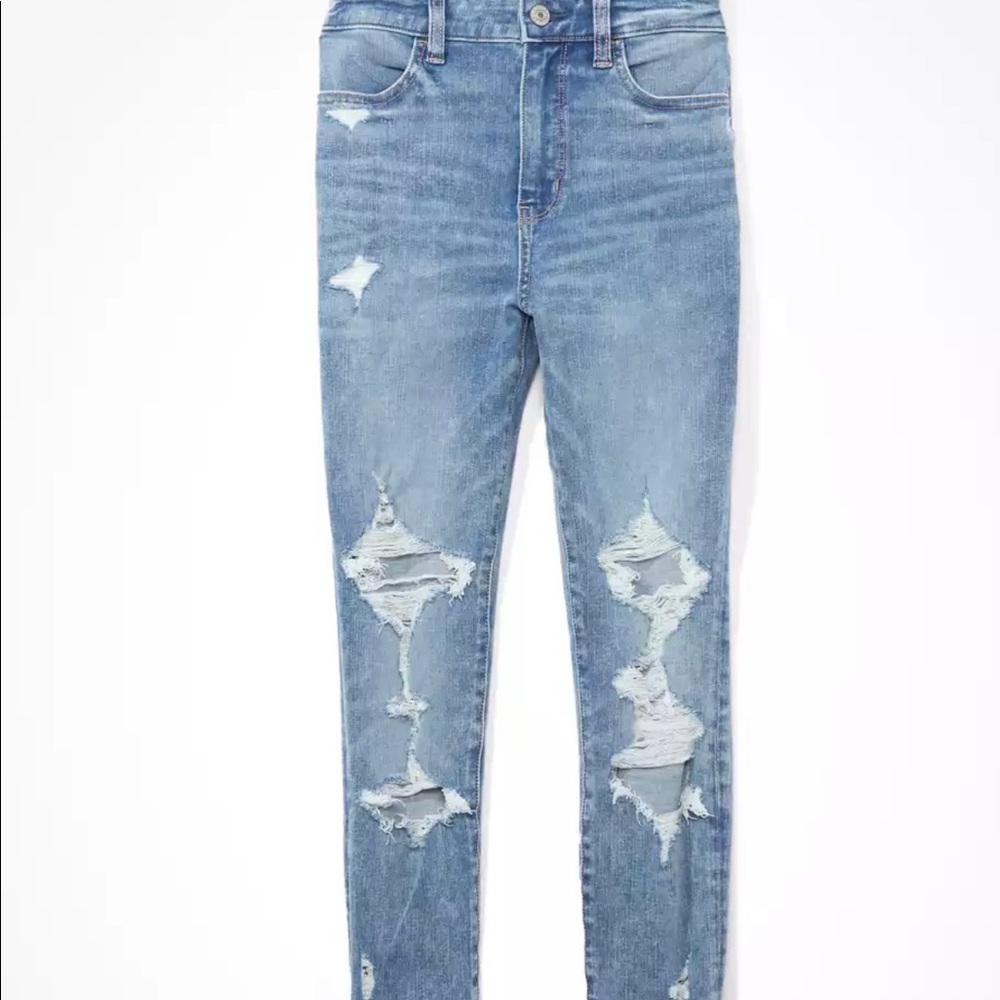These jeans Butt lift,stretchy& Light wash ripped